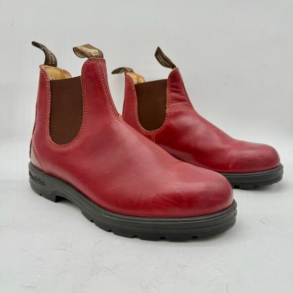 Blundstone Classic Red/Shiraz Leather Pull-On Chelsea Boots Women's Size 10.5 - Picture 3 of 9
